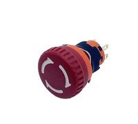 16mm Mounting Emergency Stop Rotary Button Switch 2NC Two Normally Closed Four Foot Mushroom Stop