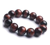 16mm Natural Red Tiger Eye Gemstone Crystal Stretch Big Round Bead Bracelet