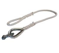 16mm Nylon Rope Mooring Strop With Galv Thimble & Bow Shackle One End & Soft Eye Other End - Mooring Warp - Mooring Rope (2 Metres)