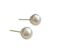 16mm Pearl Stud Earrings - Classic Simple Design, Timeless Women's Accessory(8MM Gold Earring)