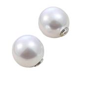 16mm Pearl Stud Earrings - Classic Simple Design, Timeless Women's Accessory(Silver Earring Plug)