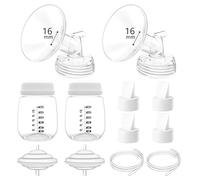 16mm Pump Parts Compatible with Spectra S1/S2/9 Plus,Spectra Replacement Pump Parts,Full Set Replace Include 16mm Flange, Duckbill Valve, Backflow Protector, Tubing and Bottle