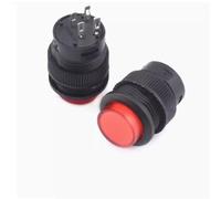 16mm R16-503 Self-locking Momentary Round Button Switch With Light 4PIN 3A 250V 1Pcs(Red,With lock)