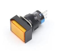16mm Rectangle Momentary Push Button Switch 3pins 5Pcs(Yellow)