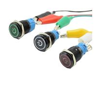 16mm Red Blue Green White Light Hot Car Auto Metal Power Push Button Switch Self Locking/Reset On-off 12V 1Pcs(Yellow Self-locking)