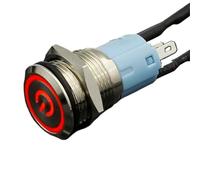 16mm Red Blue Yellow Green White Light Hot Car Auto Metal Power Push Button Switch Self Locking Type 48V 5V 1Pcs(A,5V)