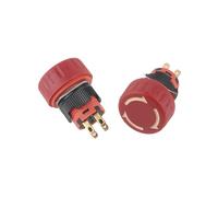 16mm RED Emergency STOP Mushroom Push Button Switch Plastic Self-locking 1no1nc Rotary 1Pcs
