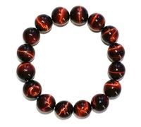 16MM Red Tigers Eye Bracelet for Unisex | Natural Healing Root Chakra Gemstones | Fits for 9" XLarge & Strong Wrist | Bring Luck & Fortune | Anxiety Stress Relief Spritual Gift for Friends Familys