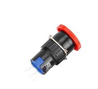 16mm Rotary Push Button Switch Emergency Self-locking Mushroom Head 1NO 1NC Three Pins LAY72 (LA16)(Three Pins 1NO1NC)