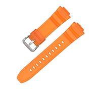 16mm Rubber Watchband Fit for Casio MCW-100H W-S220 HDD-S100 Waterproof Strap Replacement Driving Sport Watch Accessories Watch Strap (Color : Black-Silver Buckle, Size : 16mm)
