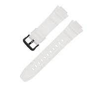 16mm Rubber Watchband Fit for Casio MCW-100H W-S220 HDD-S100 Waterproof Strap Replacement Driving Sport Watch Accessories Watch Strap (Color : Black-Silver Buckle, Size : 16mm)