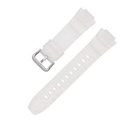 16mm Rubber Watchband Fit for Casio MCW-100H W-S220 HDD-S100 Waterproof Strap Replacement Driving Sport Watch Accessories Watch Strap (Color : Black-Silver Buckle, Size : 16mm)