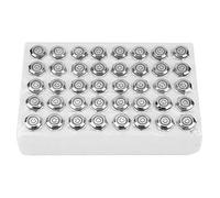 16mm Self Locking Metal Push Button Switch 40pcs Flat Head 24V LED Light 5 - Pin - Durable Brass Plated, IP65 Waterproof, Circuit Control Use (Blue)