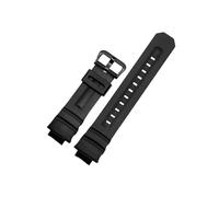 16mm Silicone Watch Strap fit For Casio G-Shock AW-591/590/5230/282B AWG-M100/101 G-7700/7710 WatchBand Soft Waterproof Rubber Black(Black buckle)