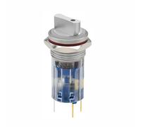 16mm Stainless Steel 3-Way Switch with Blue LED, Waterproof Latching Rotary Knob for Boat/Car Dashboard, Heavy Duty 12V-250V Panel Mount Selector