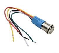 16mm Stainless Steel Momentary Push Button Switch with Ring LED Light, 12V-24V, 4A, IP66/IK09 Vandal-Proof, 1NO 1NC, for Industrial Control and Outdoor Applications(white)