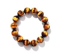 16MM Tiger Eye Bracelet for Unisex Big Beads for Men| Real International Gemstones for Anxiety Stress Diabete Relief | Bring Wealth Good Luck, Unique choice for Friends Lovers, Come with Beading Kit