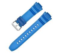 16mm TPU Silicone Waterproof Resin WatchBand fit for Casio G-Shock MCW-100H/110H W-S220 HDD-S100 WV-200 AE-2000/2100(Dark blue)