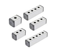 16mm Waterproof Aluminium Push Button Switch Box 1/2/3/4/5 Hole Aluminum Switch Button Station Box with a PG7 Cable Gland EFDSVUHE(2 Holes)
