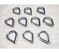 16MM Wire Rope Thimbles x10 - Galvanised Steel Commercial Loop