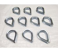 16MM Wire Rope Thimbles x10 - Galvanised Steel Commercial Loop