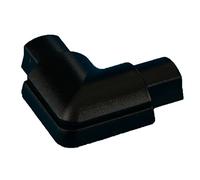 16mm x 8mm Black Smooth-Fit Right Angled Trunking Adapter - Flush 90 Degree Bend - Loops