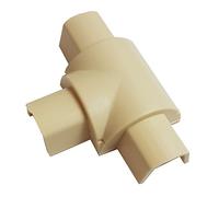 16mm x 8mm Magnolia Smooth-Fit 2 Way T-Splitter Trunking Adapter - Wall Conduit AV/TV | Loops