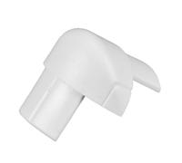 16mm x 8mm White Smooth Fit Right Angled External Bend Trunking Adapter Over Top
