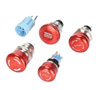 16MM19MM22MM Emergency Stop Switch Self-Locking 3-pin 1NO1NC 6-pin 2NO2NC(Base connector,16MM,6pin(2NO2NC))