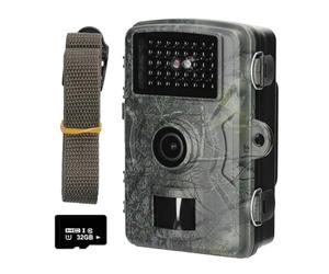 16MP 1080P Portable Day Night Photo Video Taking Trail Camera Multi Function Outdoor Hunting Animal Observation House Monitoring(With 32G memory card)