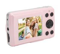 16MP Compact Digital Camera, HD Video Recorder 1080P, 16X Zoom, Stabilization, 2.4 Screen with Moments for Travel, Selfies, Growth (Pink)