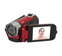 16MP Digital Video Camera, 1080P Resolution, 16X Zoom, 2.4 Inch Screen, with Fill Light, USB Connectable, Support External Mic and Tripod (Red)