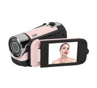 16MP Digital Video Camera, 1080P Resolution, 16X Zoom, 2.4 Inch Screen, with Fill Light, USB Connectable, Support External Mic and Tripod (Pink)