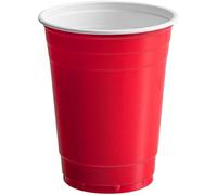 16oz American Plastic Party Disposable Cups Beer Pong Reusable Mixed Colours 50 Cups Christmas, Wedding, Graduation Party, Birthday etc