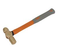 Loops 16oz Ball Pein Hammer - Non-Sparking - Fibre Glass Shaft - Shock Absorbing Grip in Clear Loops Clear