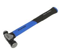 Loops 16oz Ball Pein Hammer - Fibreglass Shaft - Drop Forged Steel - Rubber Grip in Metallics Loops Metallics