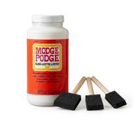 16oz Mod Podge Gloss Finish Glue Sealer With 3 Foam Brushes For Decoupage Modelling Craft Non Toxic