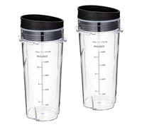 16Oz Replacement Cups, Compatible For Ninja, QB3001SS Fit Compact Personal Blender, With Lids- 2 Pack