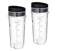 16Oz Replacement Cups, Compatible for Ninja, QB3001SS Fit Compact Personal Blender, with Lids - 2 Pack