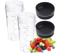 16oz Replacement Cups for Ninja QB3001SS, Replacement 16oz Blender Cup Compatible with Ninja Blender L660 BL770 BL663 BL740 BL780, Blender Replacement Parts fit Ninja Blender BL810 QB3000 (2-pack)