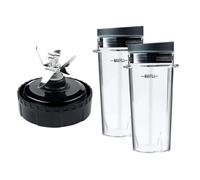 16oz Replacement Cups Set, Compatible for Ninja, 6 Fin Blade Single Serve Parts for BL660 BL770 BL740 BL780 Smoothie Cups Travel Blender Accessories