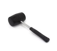 16oz Rubber Mallet with Steel Shaft - Heavy Duty Hand Tool, Small Hammer, Comfortable Grip to Reduce Hand Fatigue, Camping Mallet, Great for DIY, Metal Work, Woodworking and More