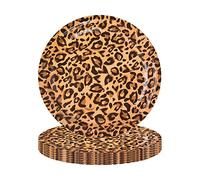 16P Jungle Safari Animal Party Leopard Print Paper Plates 7 inch,Jungle Animal Party Paper Plates,Jungle&ThemeParty Tableware Decorations Set for Kids Jungle&Safari Reptile&Party Supplies