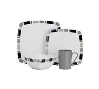 Flamefield Carre 16 Piece Melamine Set Camping Picnic Dinner Caravan - NEW MODEL
