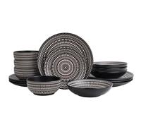 16PC PAD Print Black Dinner Set
