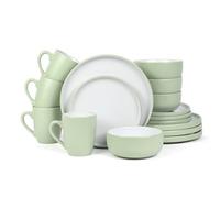 Waterside 16Pc 2Tone Green Coupe Plates