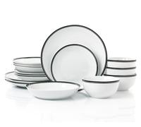 16pc St Ives Stripe Dinner Set - Black