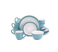 16pc Stoneware Dinner Set, Teal