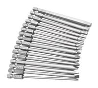 16pcs 1/4" Hex Shank Magnetic Screwdriver Bits Set - 4 Inch Long Allen Wrench, Screwdriver Bit Sets - Cross & Flat Head Slotted Tip