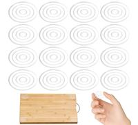16Pcs 1.6 Inch Cutting Board Feet, Rubber Feet for Cutting Board Self-Adhesive Silicone Feet, Easy to Install No Screws Needed Washable Gripper Pads for Trays, Furniture